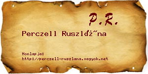 Perczell Ruszlána névjegykártya